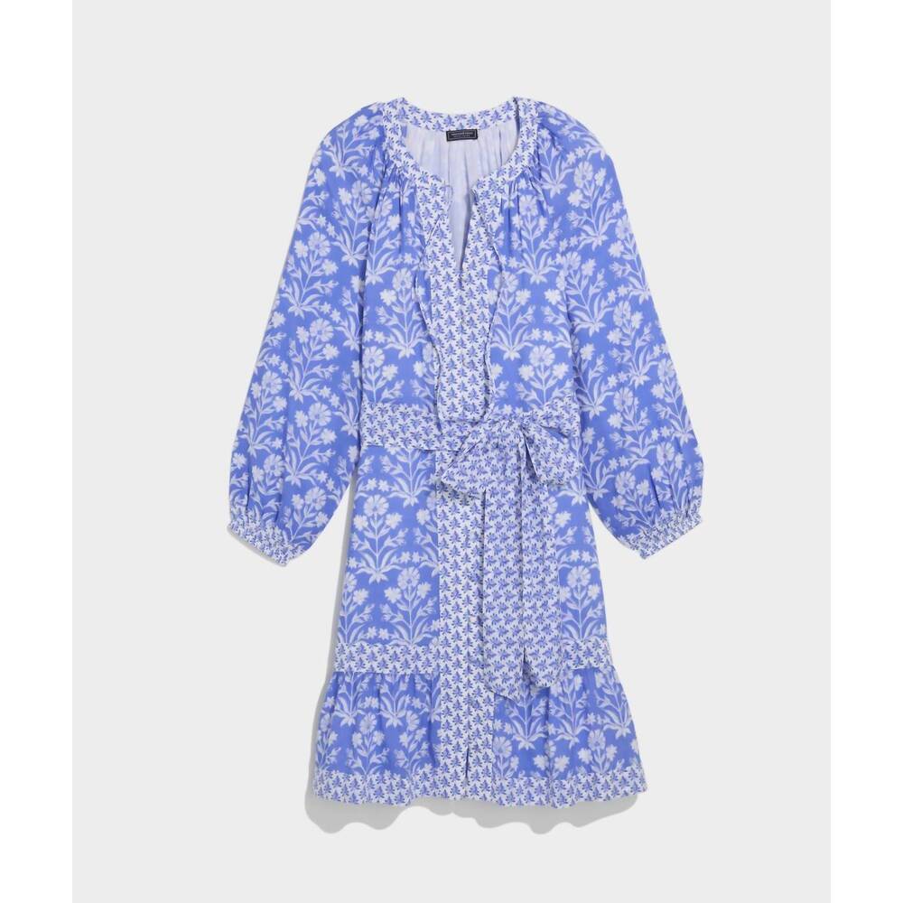 NEW VINEYARD VINES lucy dress in floral breaker blue - Picture 2 of 2